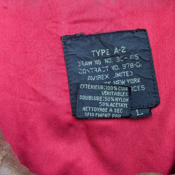 Vintage 1987 Avirex Flying Tiger Brown Leather Bomber Jacket Mens L - Picture 14 of 14